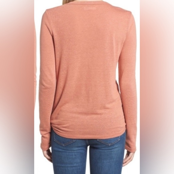 Madewell Soundcheck Long Sleeve Shirt Side Tie Linen Blend Peach
Orange - Picture 4 of 5